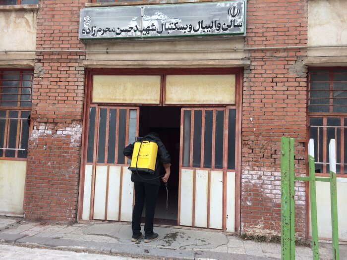 ضدعفونی و گندزدایی اماکن  ورزشی شهرستان ماکو