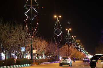 گزارش تصویری چراغانی خیابان های مشهد در شب میلاد مولود کعبه