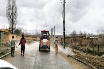 ضدعفونی روستاها و غربالگری ورودی شهرستان اشنویه