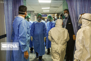 Veep visits coronavirus ward of Imam Hossein Hospital in Iran