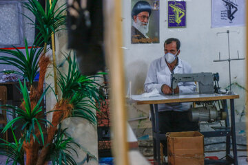 کارگاه جهادی تولید ماسک سپاه سنندج