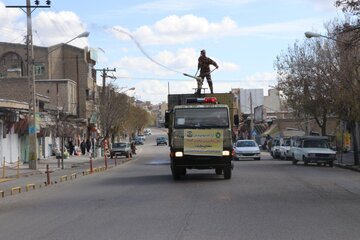 ضد عفونی و گند زدایی شهر بوکان توسط ارتش