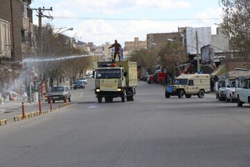 ضد عفونی و گند زدایی شهر بوکان توسط ارتش