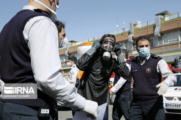 Disinfecting streets in Tehran