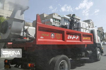 Disinfecting streets in Tehran