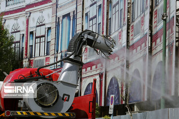 Disinfecting streets in Tehran