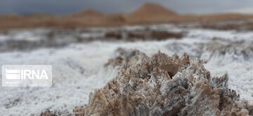 Natural salt flat in Iran