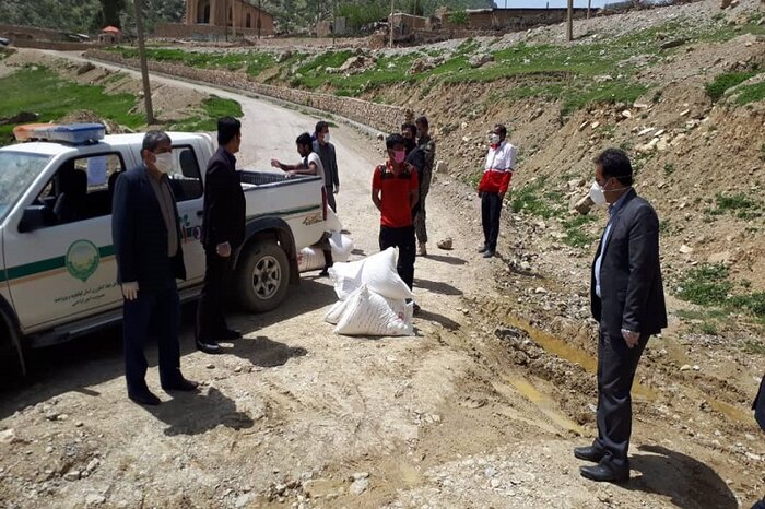 بسته های مواد بهداشتی و غذایی در روستای سرتنگ بیدک توزیع شد