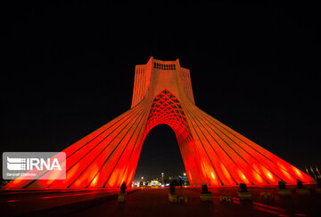 Tehran’s Azadi Tower gets red on Hemophilia Day