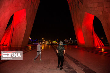 Tehran’s Azadi Tower gets red on Hemophilia Day