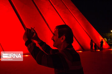 Tehran’s Azadi Tower gets red on Hemophilia Day