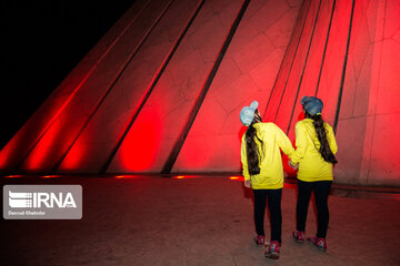 Tehran’s Azadi Tower gets red on Hemophilia Day