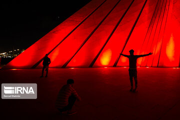 Tehran’s Azadi Tower gets red on Hemophilia Day