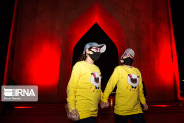 Tehran’s Azadi Tower gets red on Hemophilia Day