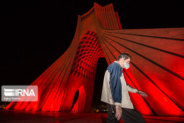 Tehran’s Azadi Tower gets red on Hemophilia Day