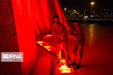 Tehran’s Azadi Tower gets red on Hemophilia Day