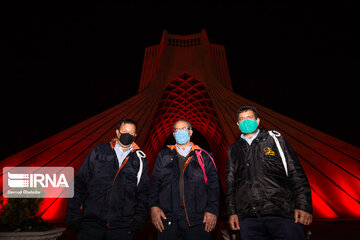 Tehran’s Azadi Tower gets red on Hemophilia Day