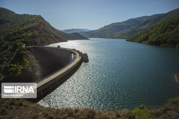 Shahid Rajaei dam in northern Iran overflows