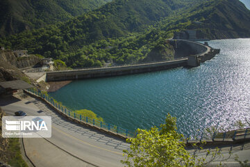 Shahid Rajaei dam in northern Iran overflows