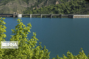 Shahid Rajaei dam in northern Iran overflows