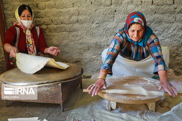 Traditional home-baked bread in central Iran