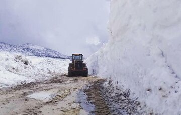 Snow sweeping in Spring time in Central Iran