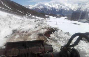 Snow sweeping in Spring time in Central Iran