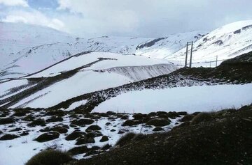 Snow sweeping in Spring time in Central Iran