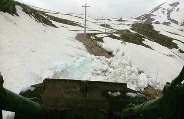 Snow sweeping in Spring time in Central Iran