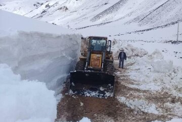 Snow sweeping in Spring time in Central Iran