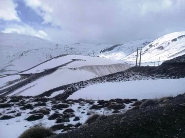 Snow sweeping in Spring time in Central Iran