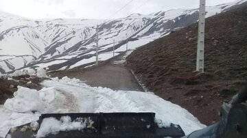 Snow sweeping in Spring time in Central Iran