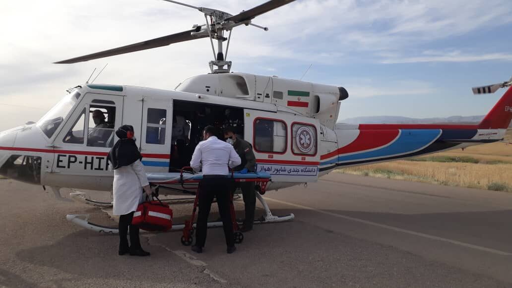 ۲  کودک بدحال در لالی با اورژانس هوایی به اهواز منتقل شدند