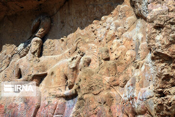 Rock relief of Sasanian Empire's Shapur I in south Iran