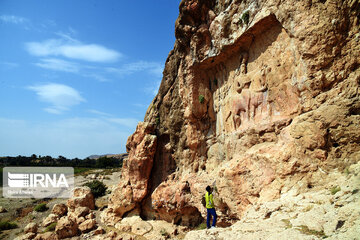 Rock relief of Sasanian Empire's Shapur I in south Iran