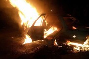 خودرو پراید در آتش سوخت