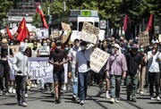 تظاهرات مردم سوئیس علیه نژادپرستی در آمریکا 