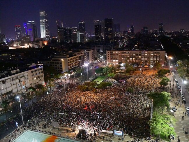 تظاهرات مخالفان الحاق کرانه باختری در تل آویو