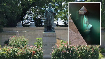 مجسمه کریستف کلمب نیز در آمریکا به زیر کشیده شد 