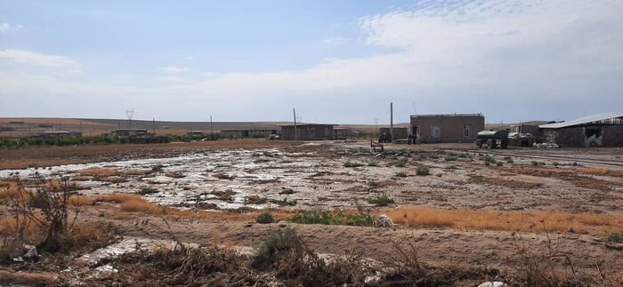 سیل به راه روستایی و مزارع روستای خانکندی بیله‌سوار خسارت زد 2