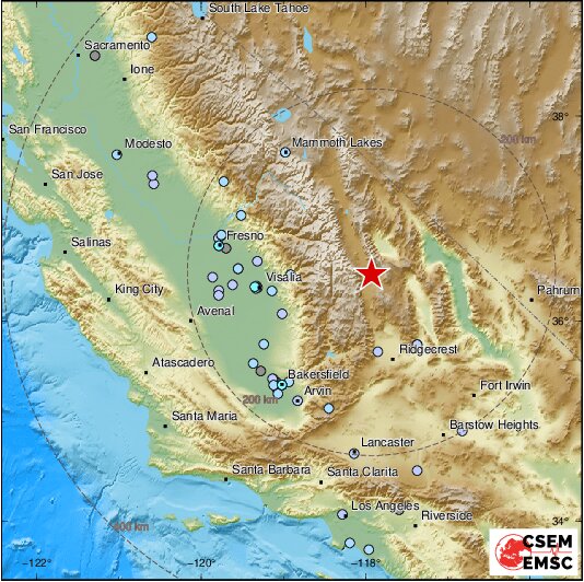 زلزله ۵.۸ ریشتری ایالت کالیفرنیا در آمریکا را لرزاند