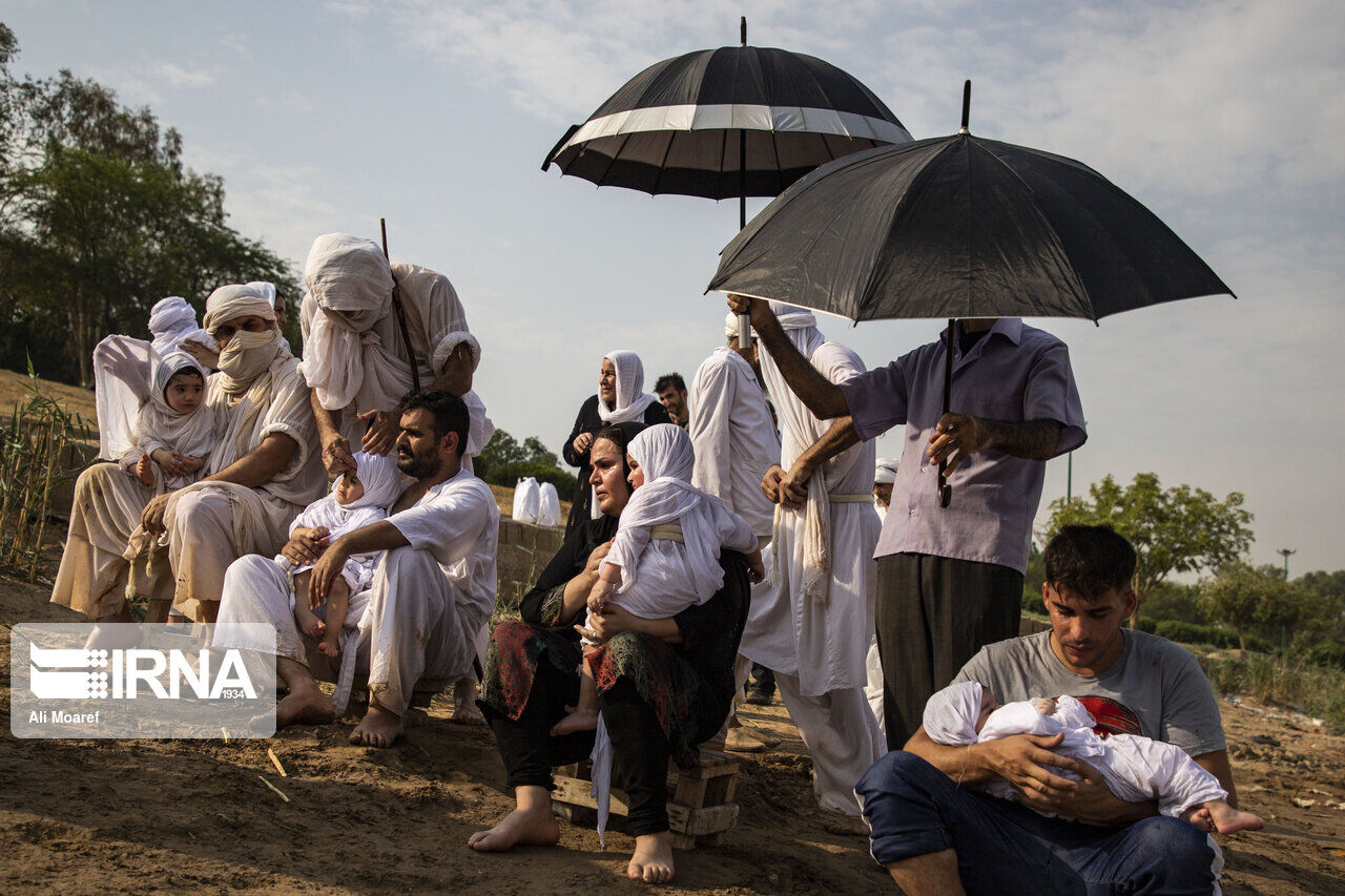 Sabian Mandaean followers conduct baptism ritual in Iran