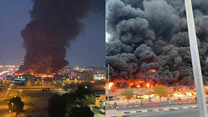 خطای انسانی علت آتش سوزی بازار عجمان امارات - ایرنا