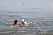 تمرین امداد و نجات دریایی در دریاچه ارومیه برگزار شد

