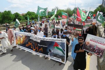 تظاهرات ضد اسرائیلی در شهرهای پاکستان برگزار شد