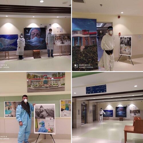 نمایشگاه آثار هنری در بیمارستان امام رضا مشهد برپا شد