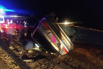تصادف در جاده‌های مهاباد ۲ کشته و ۷ زخمی برجای گذاشت