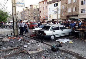 انفجار مغازه باتری سازی در نسیم شهر