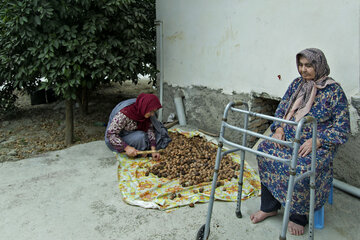 مادر شهید رجب یوری در روستای سر کلاته