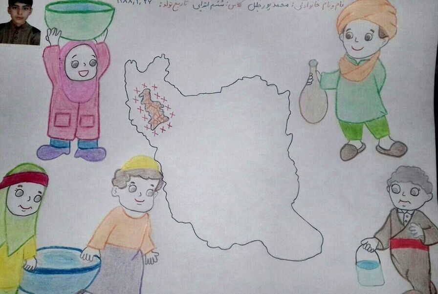 کودکان قاضی جهان برای دریاچه ارومیه نقاشی کشیدند

